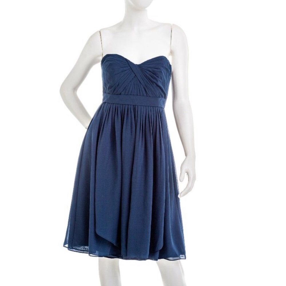 Jenny Yoo Collection short strapless navy dress